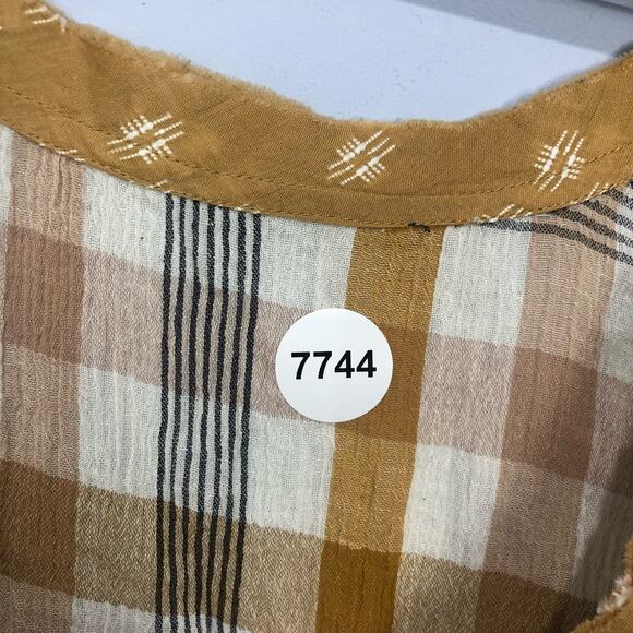 Free People No Stress Midi Dress Plaid Mixed Print in Autumn Size M - Picture 11 of 11